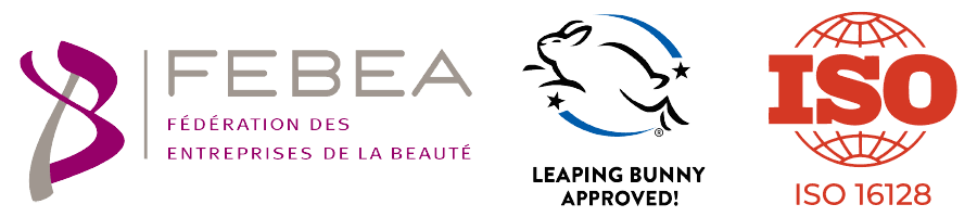 FEBEA, Leaping Bunny approved and ISO 16128 certifications