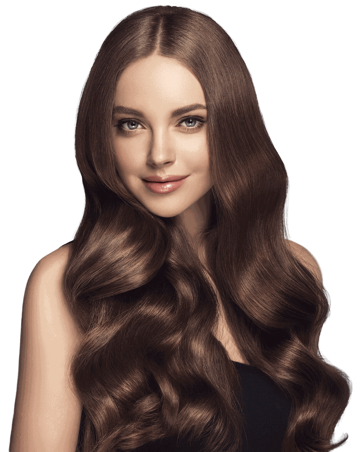 Woman with long, thick, healthy hair