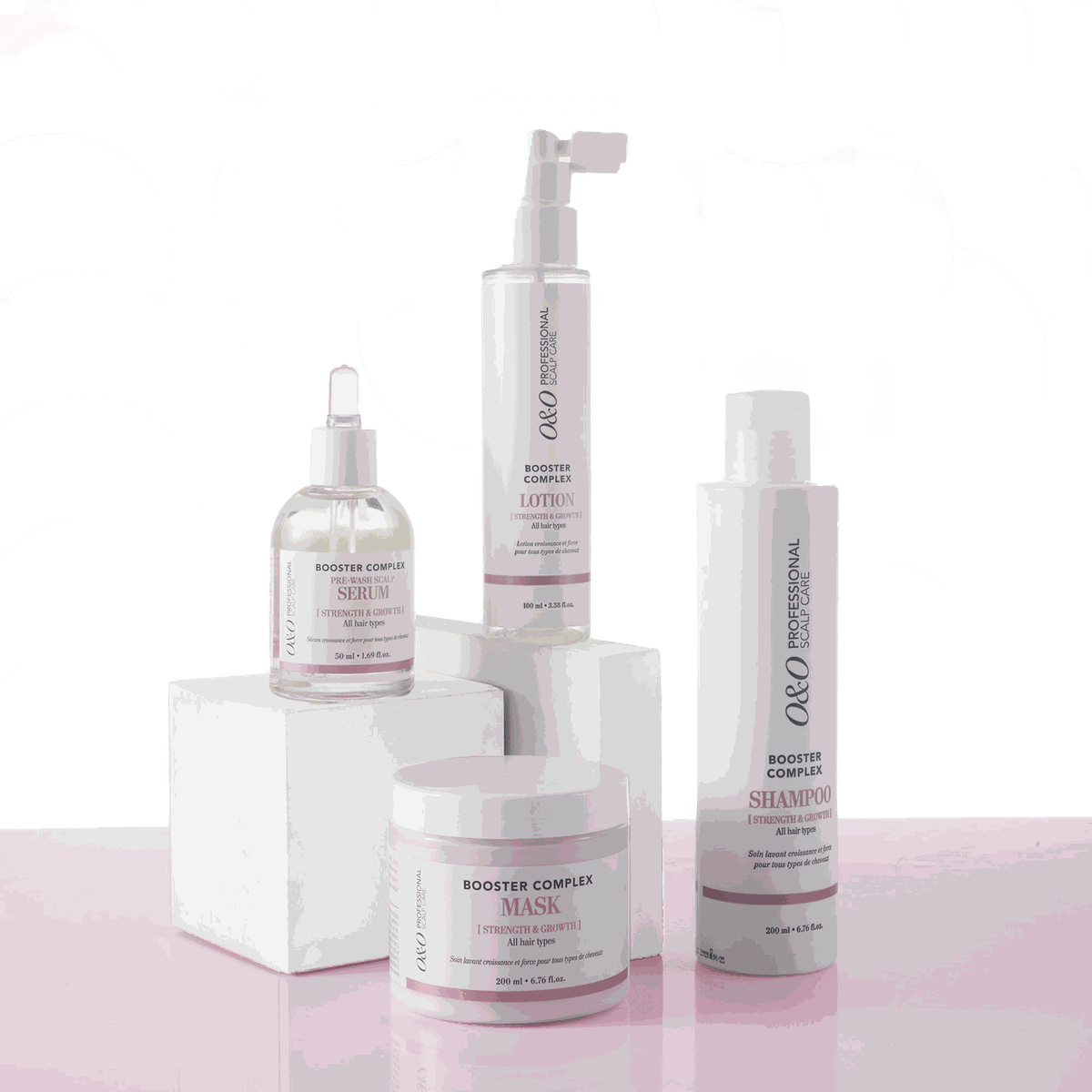 The complete O&O Professional Scalp Care range